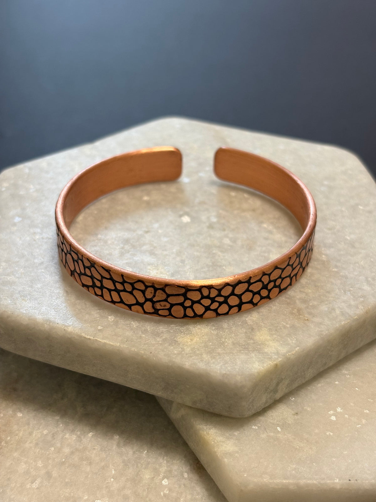 Pebbled Copper Cuff Bracelet