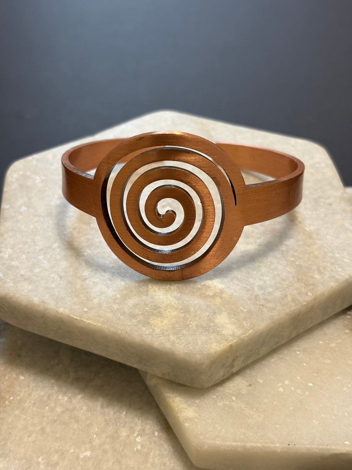 Large Swirl Copper Cuff Bracelet
