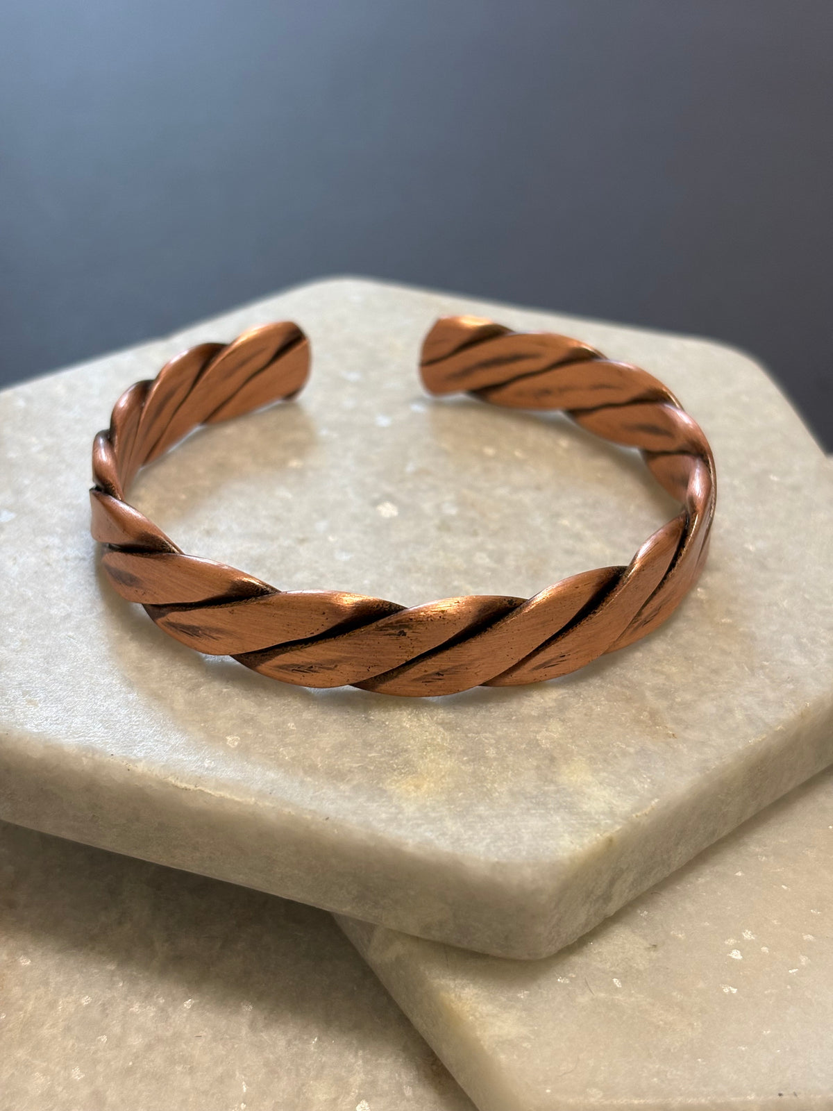 Large Twist Copper Cuff Bracelet