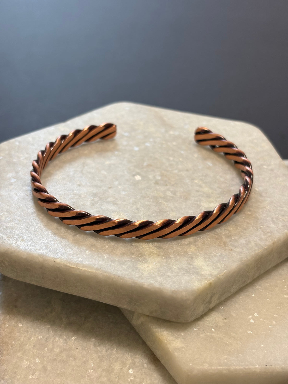 Wide Twist Copper Cuff Bracelet