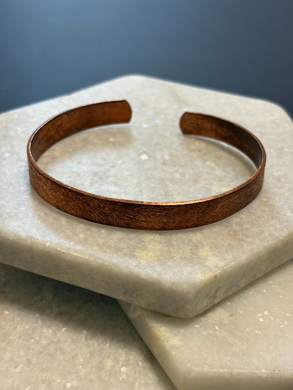 Small Etched Copper Cuff Bracelet