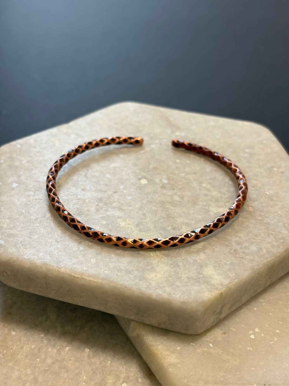 Simple Hammered Copper Cuff Bracelet