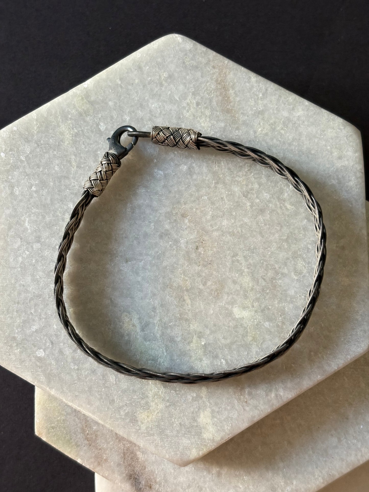 Plaited Silver Thread Bracelet