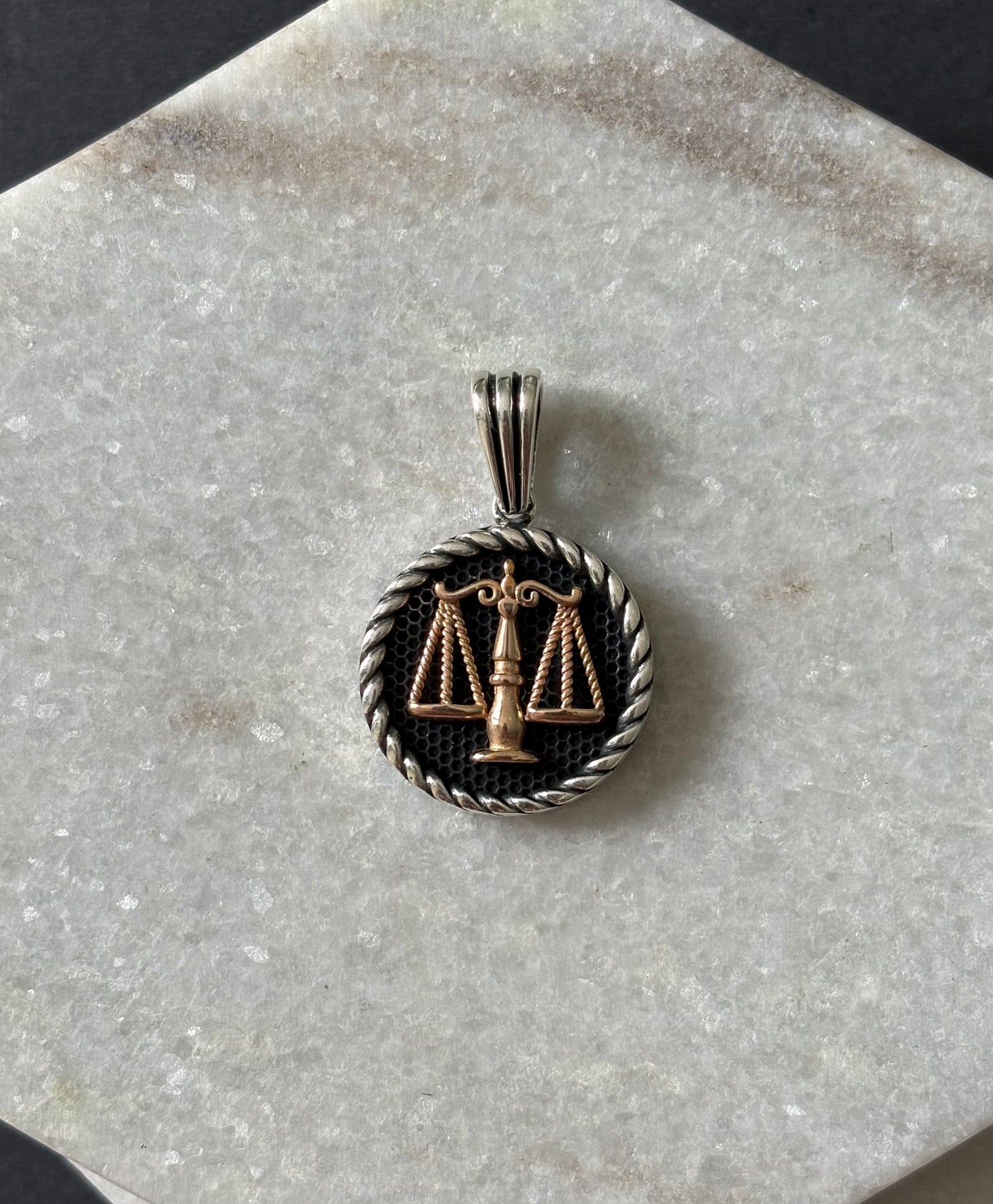 Golden Scales of Justice Pendant