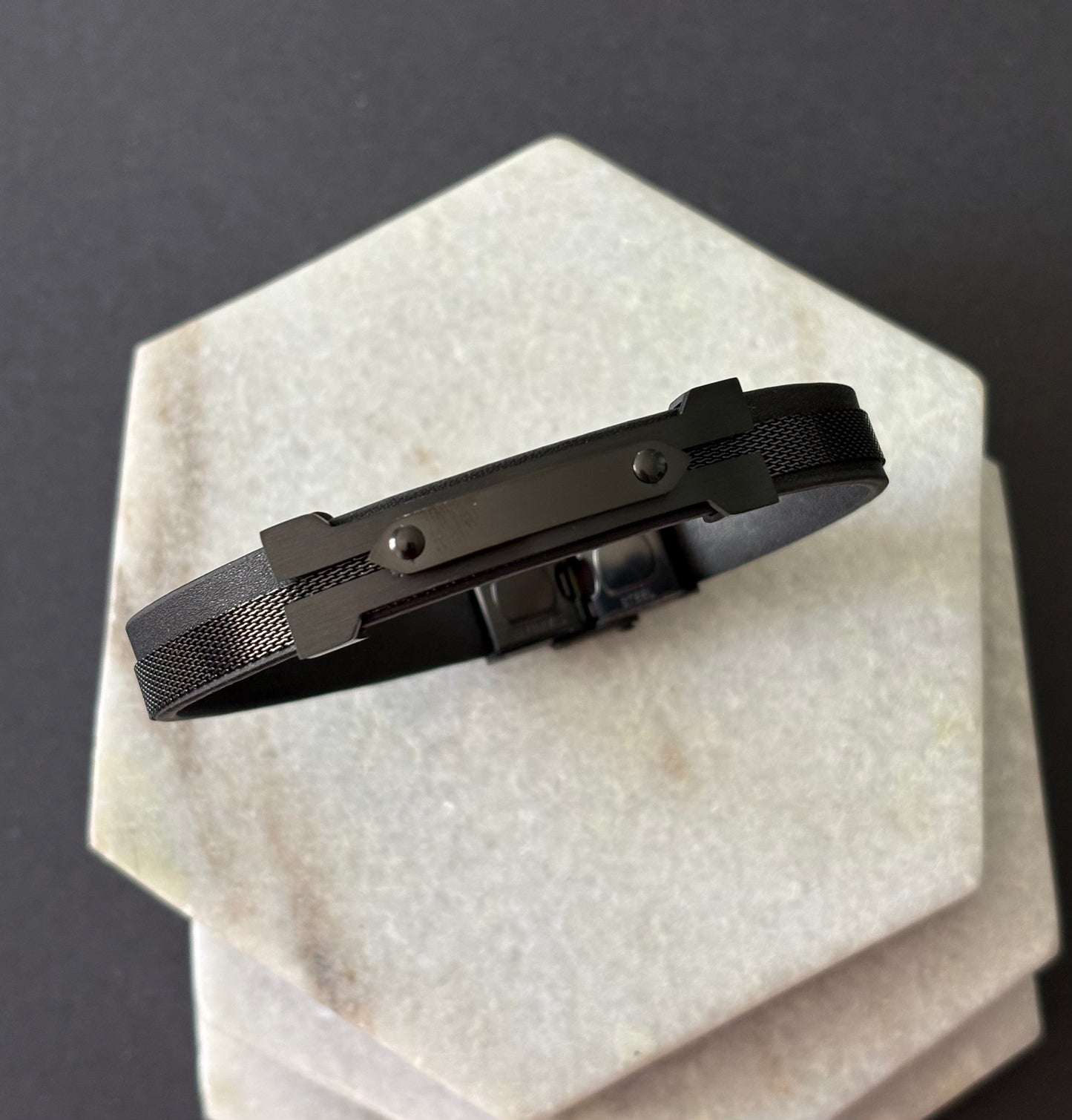 Black Chrome Mesh Bracelet