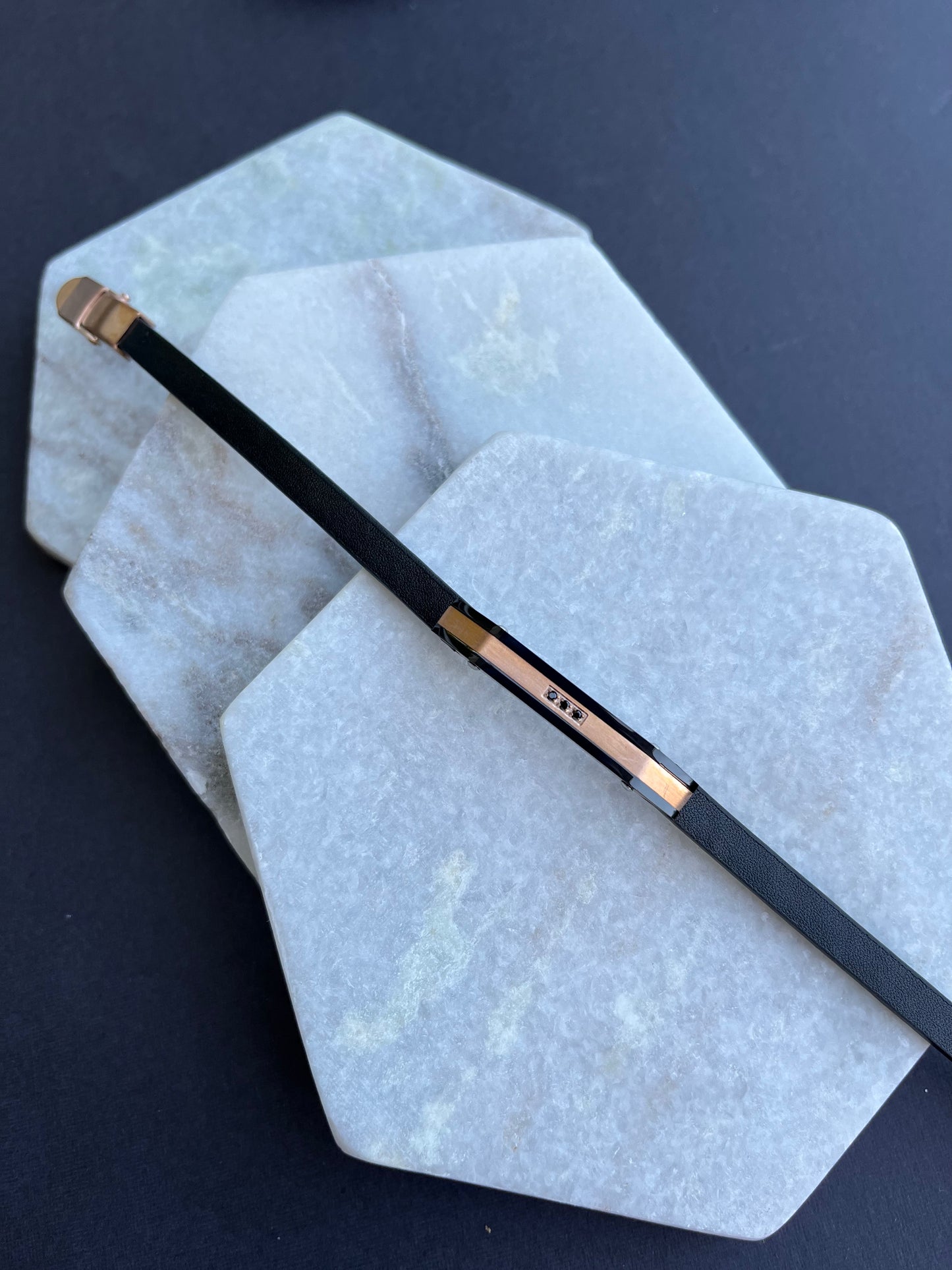 Rose Gold Leather Bracelet