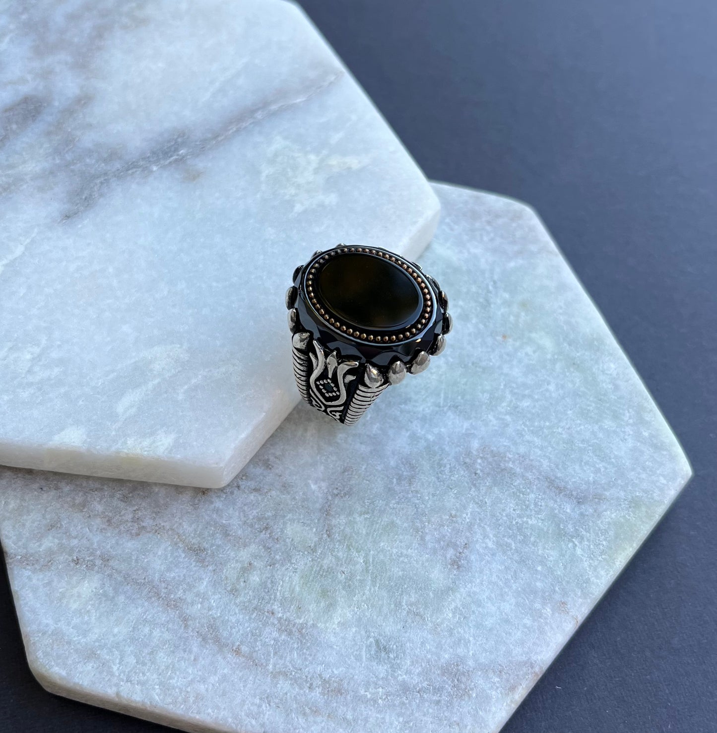 Black Onyx Silver Ring S925