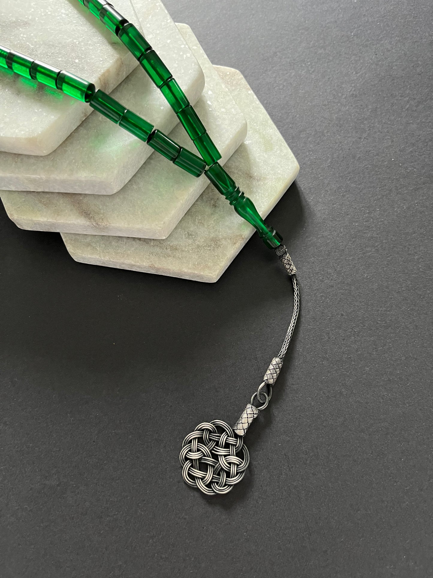 Agate & Silver Thread Rosary