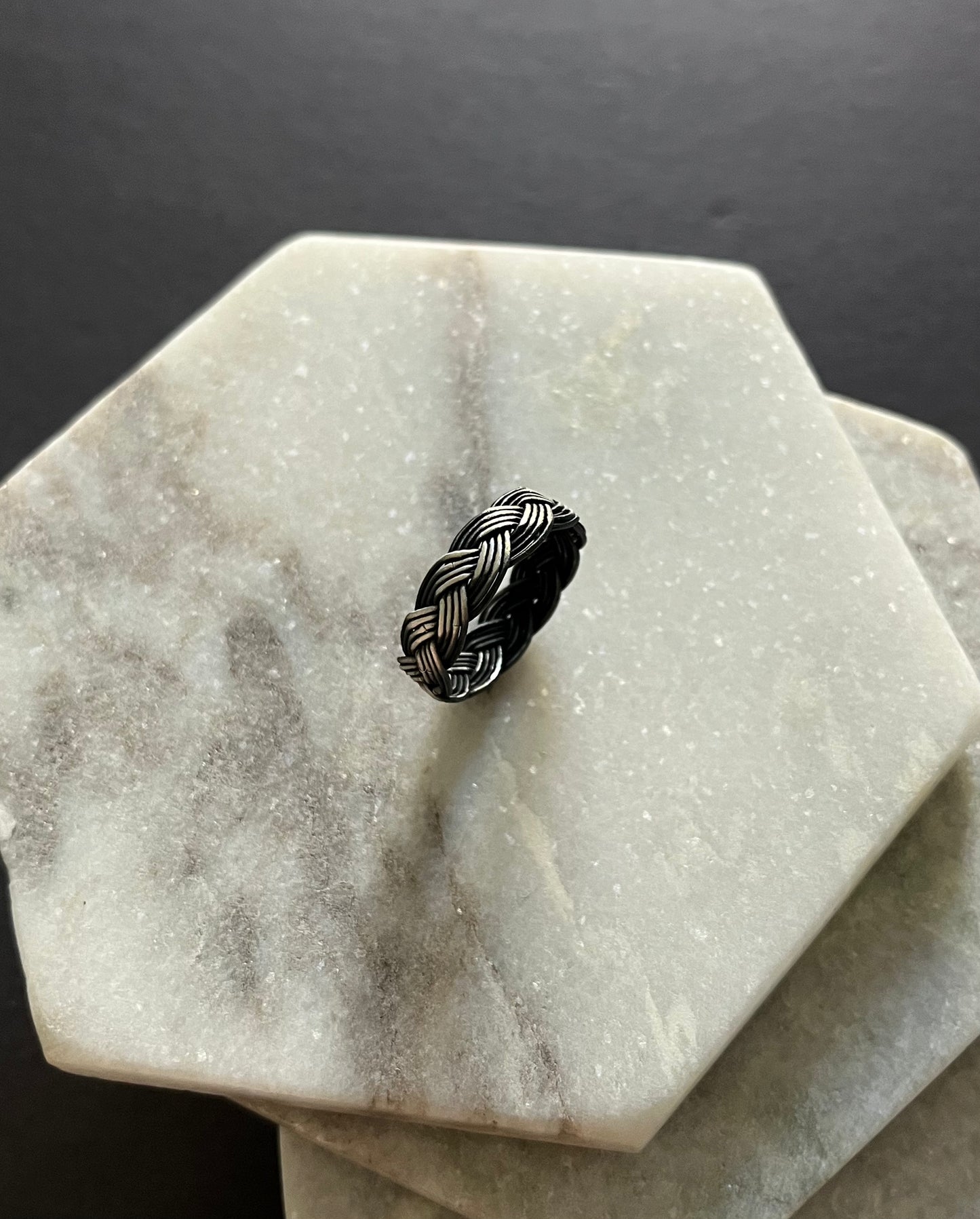 Herringbone Sterling Silver Thread Ring