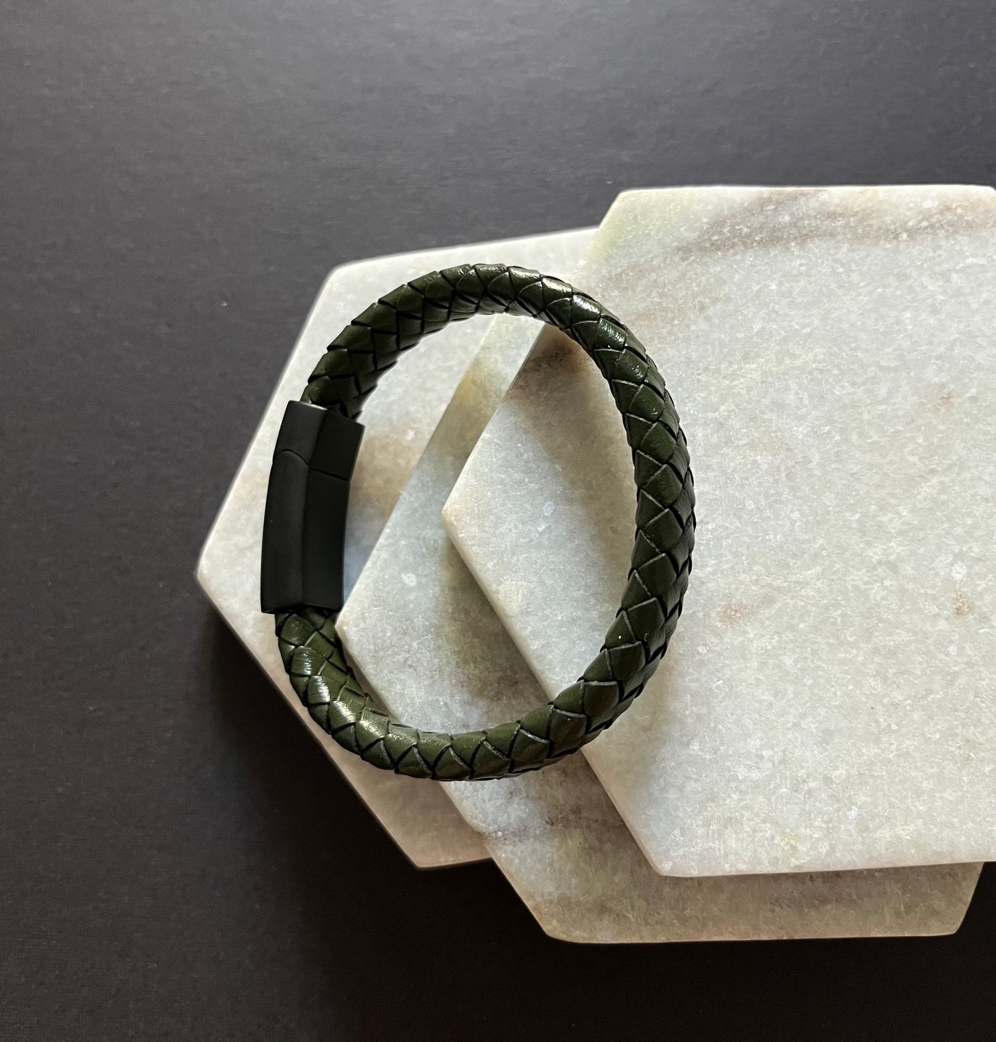 Khaki Green Braided Bracelet