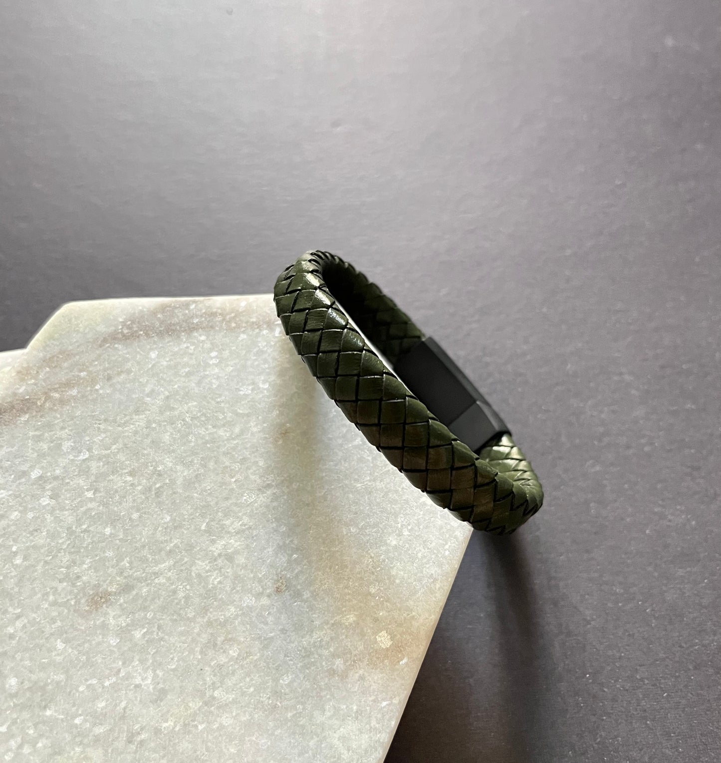 Khaki Green Braided Bracelet