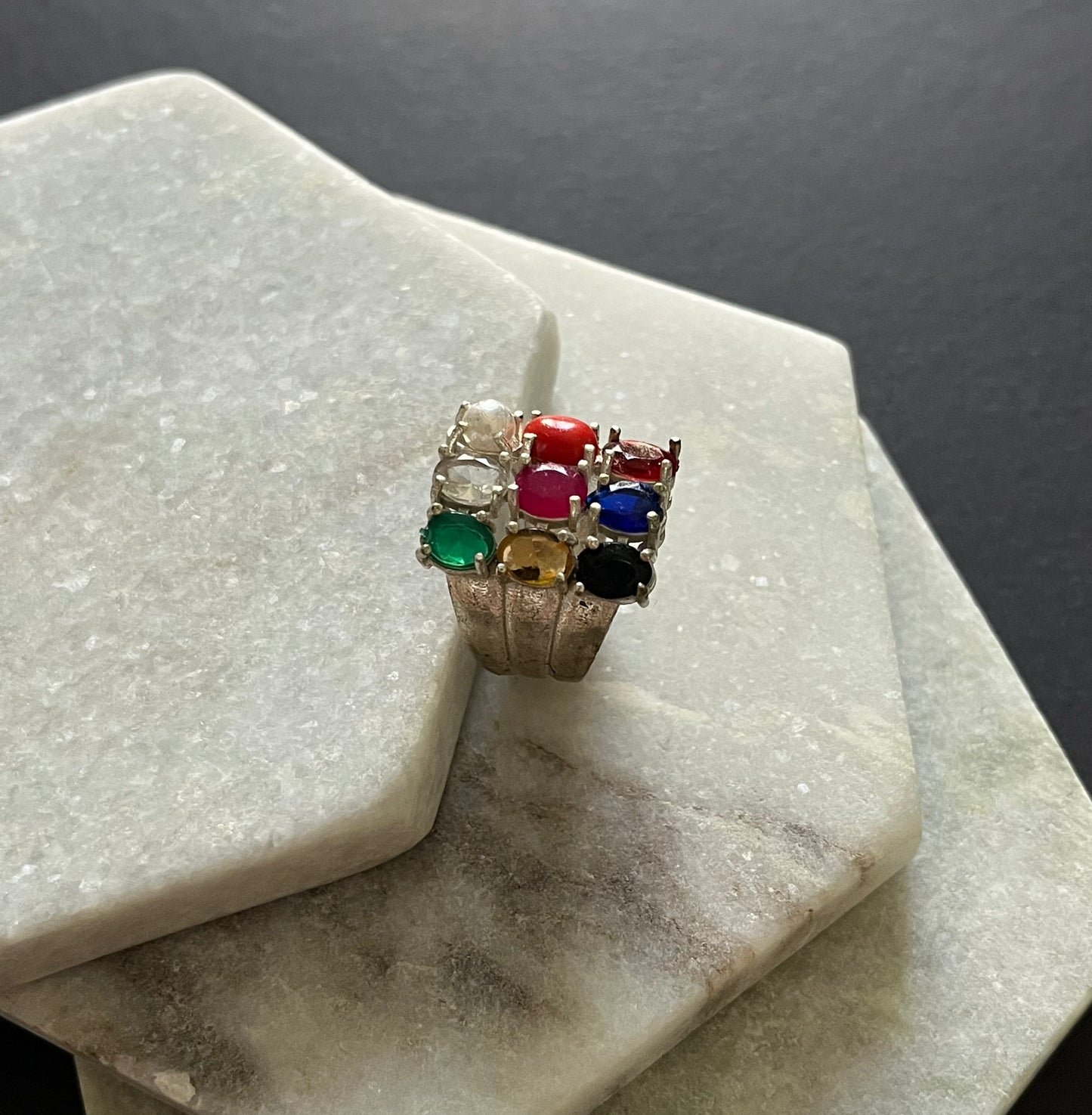 Navaratna Stainless Steel Ring