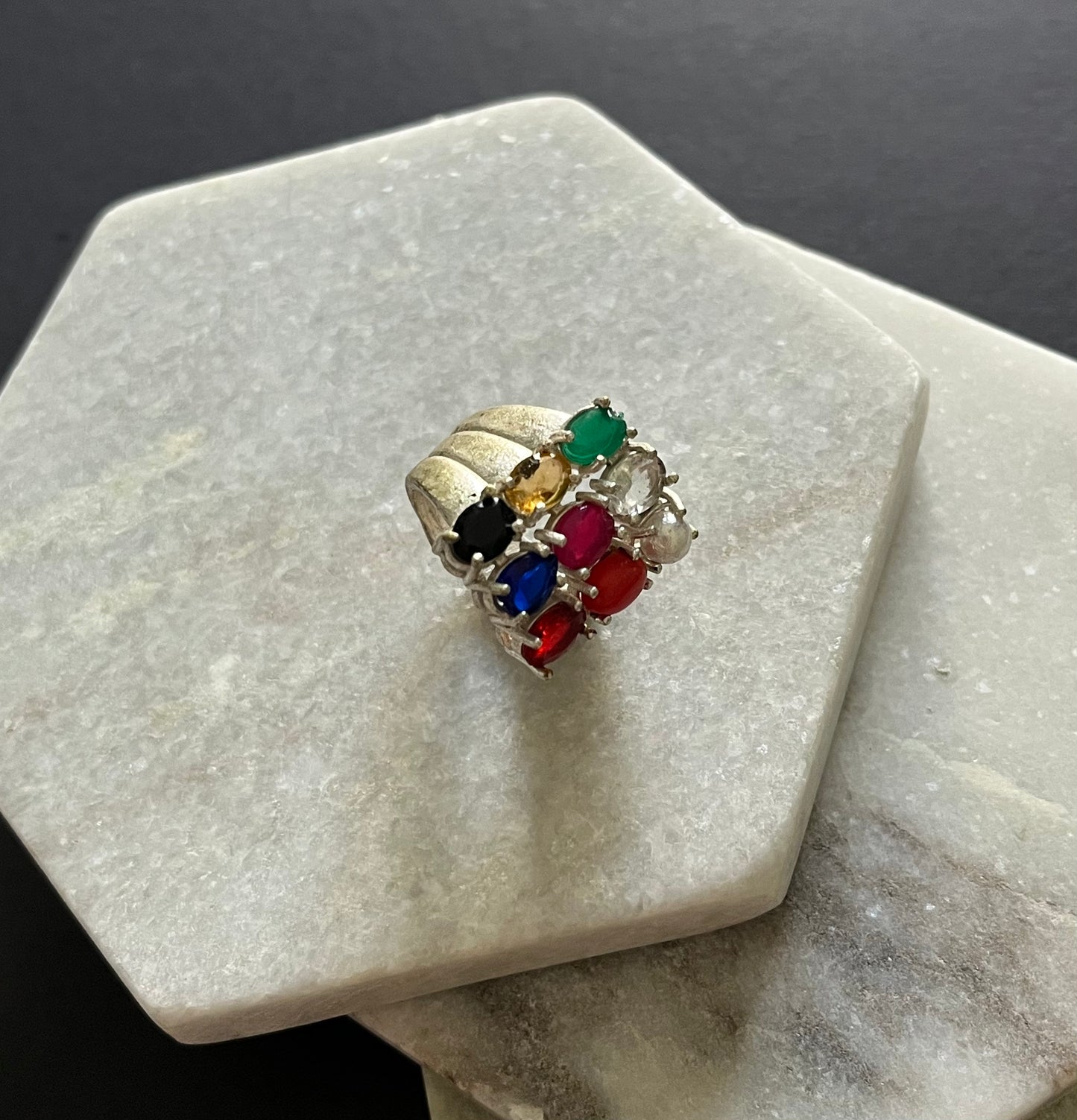Navaratna Stainless Steel Ring