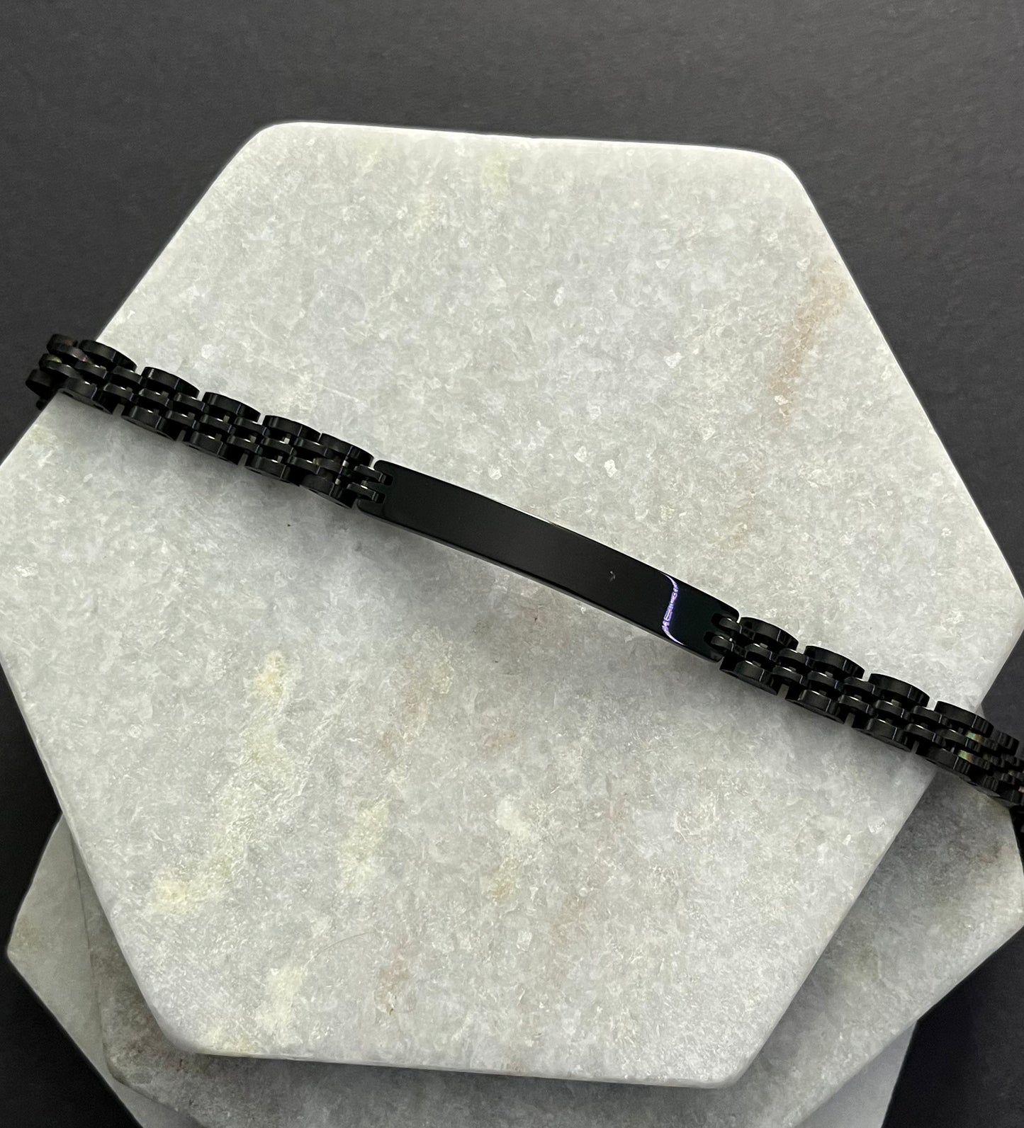 Black Chrome Belt Chain Bracelet