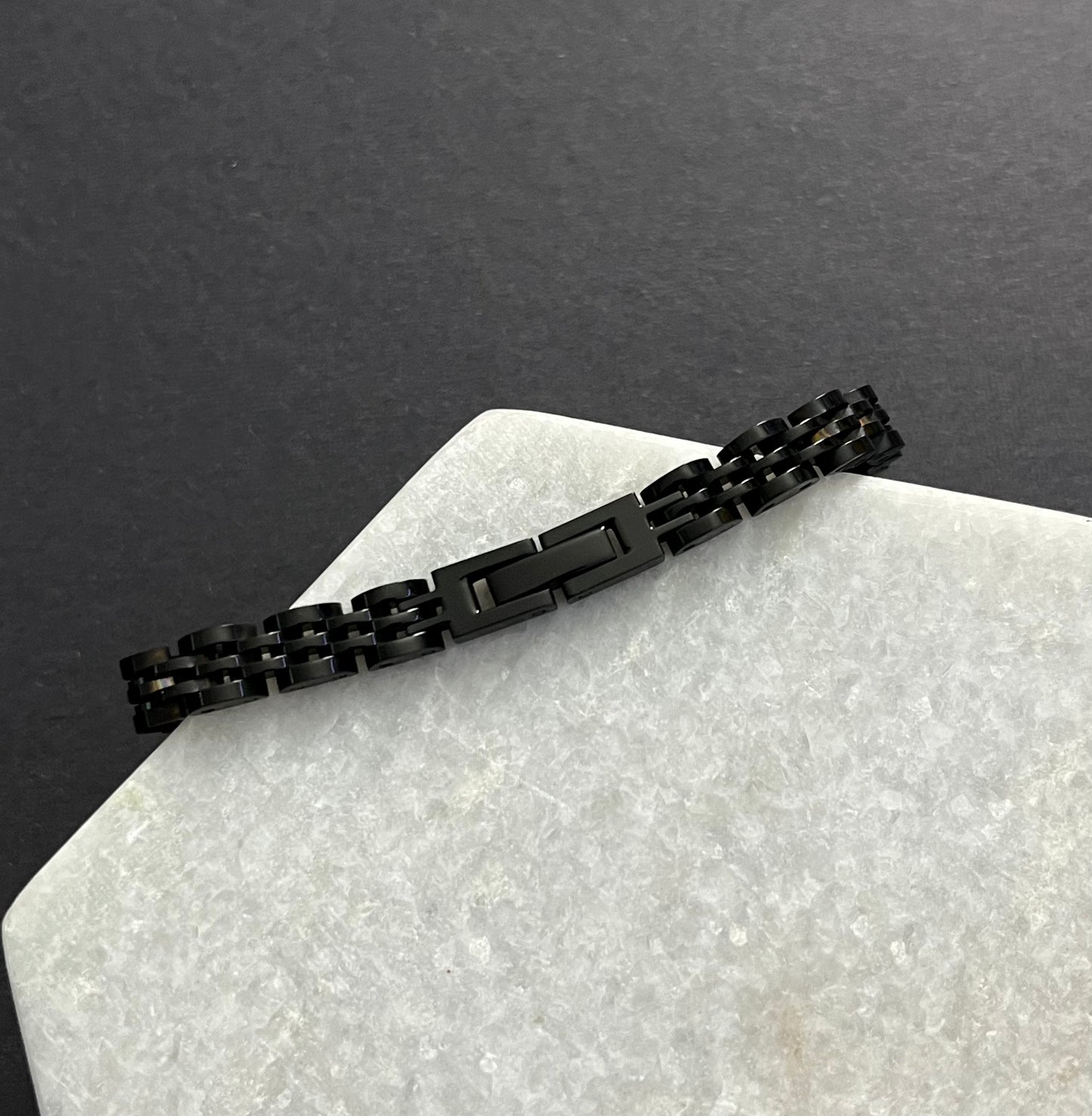 Black Chrome Belt Chain Bracelet