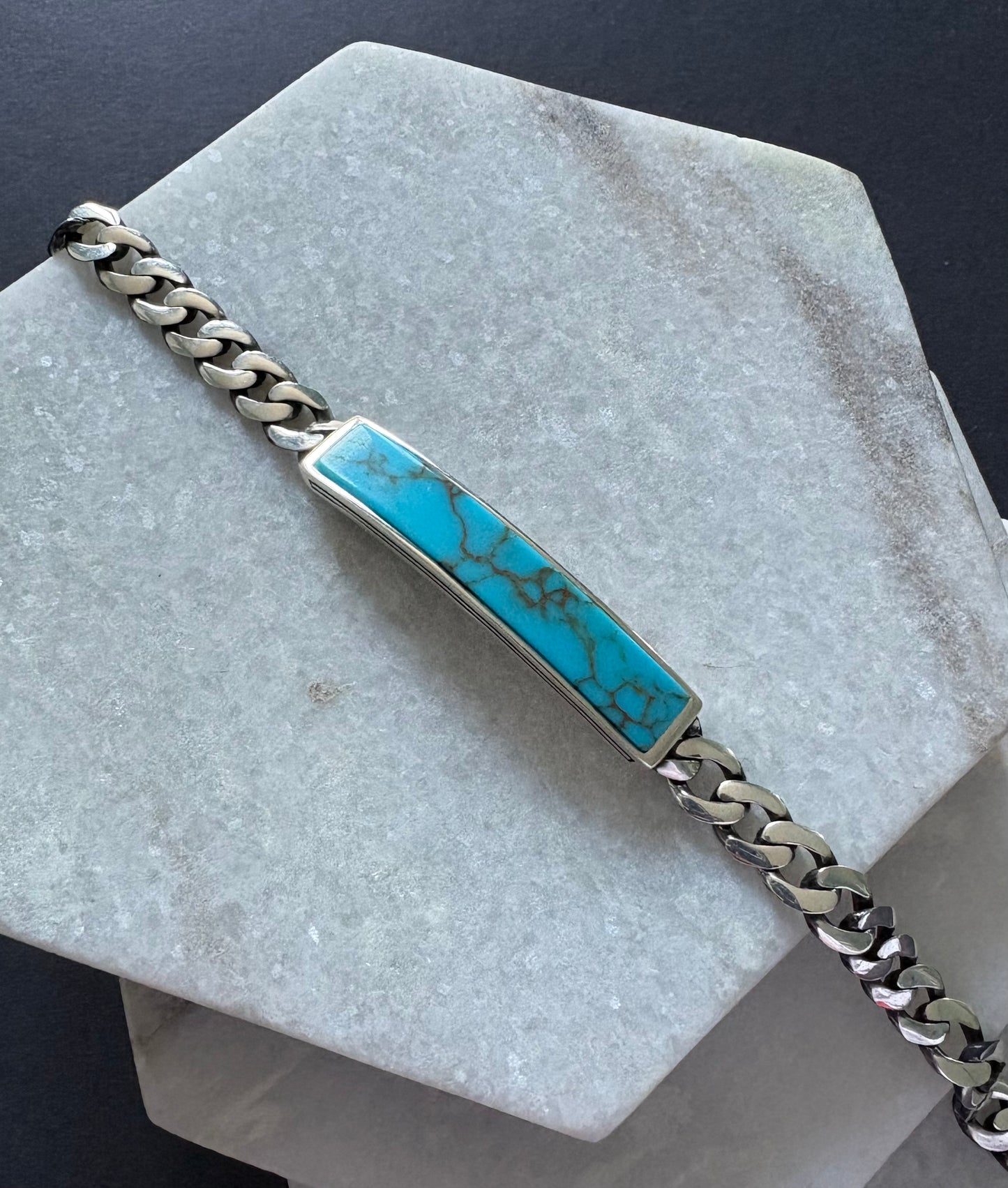 Turquoise Cuban Chain Bracelet