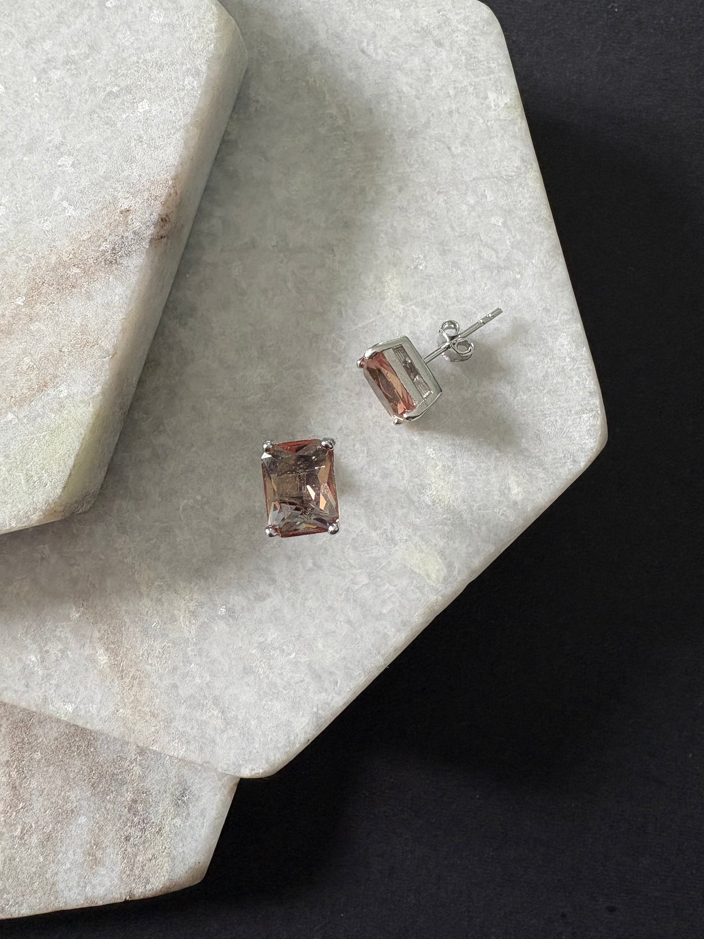 Large Emerald Zultanite Stud Earrings