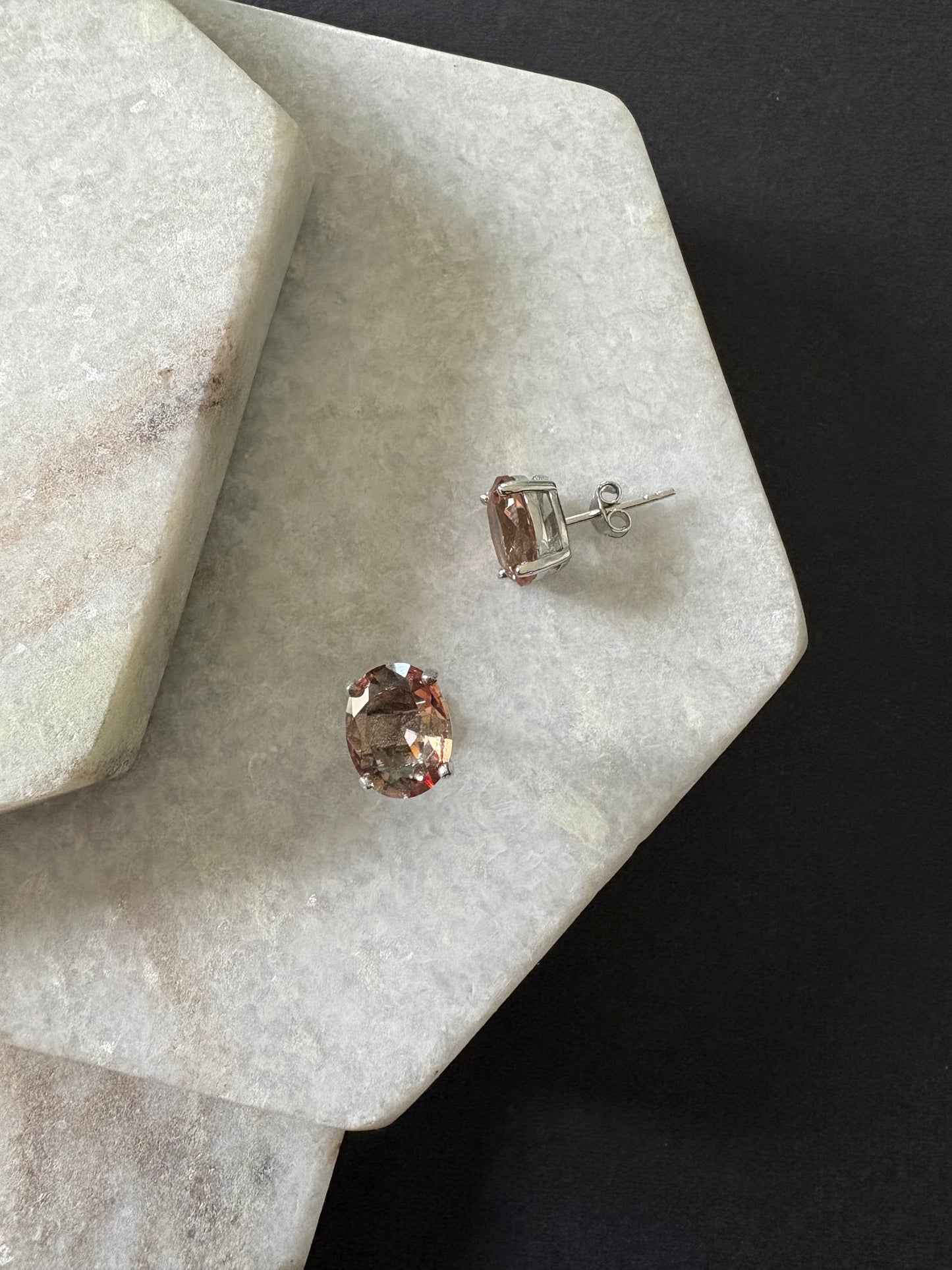 Large Oval Zultanite Stud Earrings