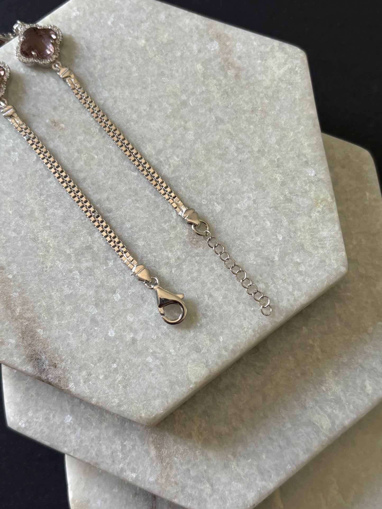 Medium Pavé Link Clover Bracelet