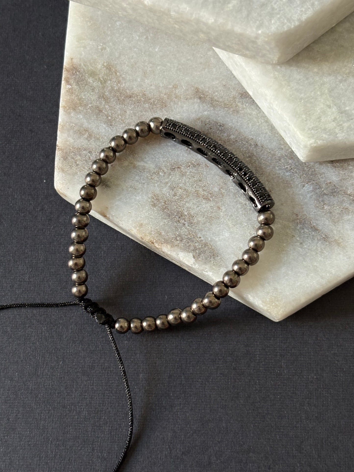 Adjustable Pavé Band Stainless Steel Bracelet