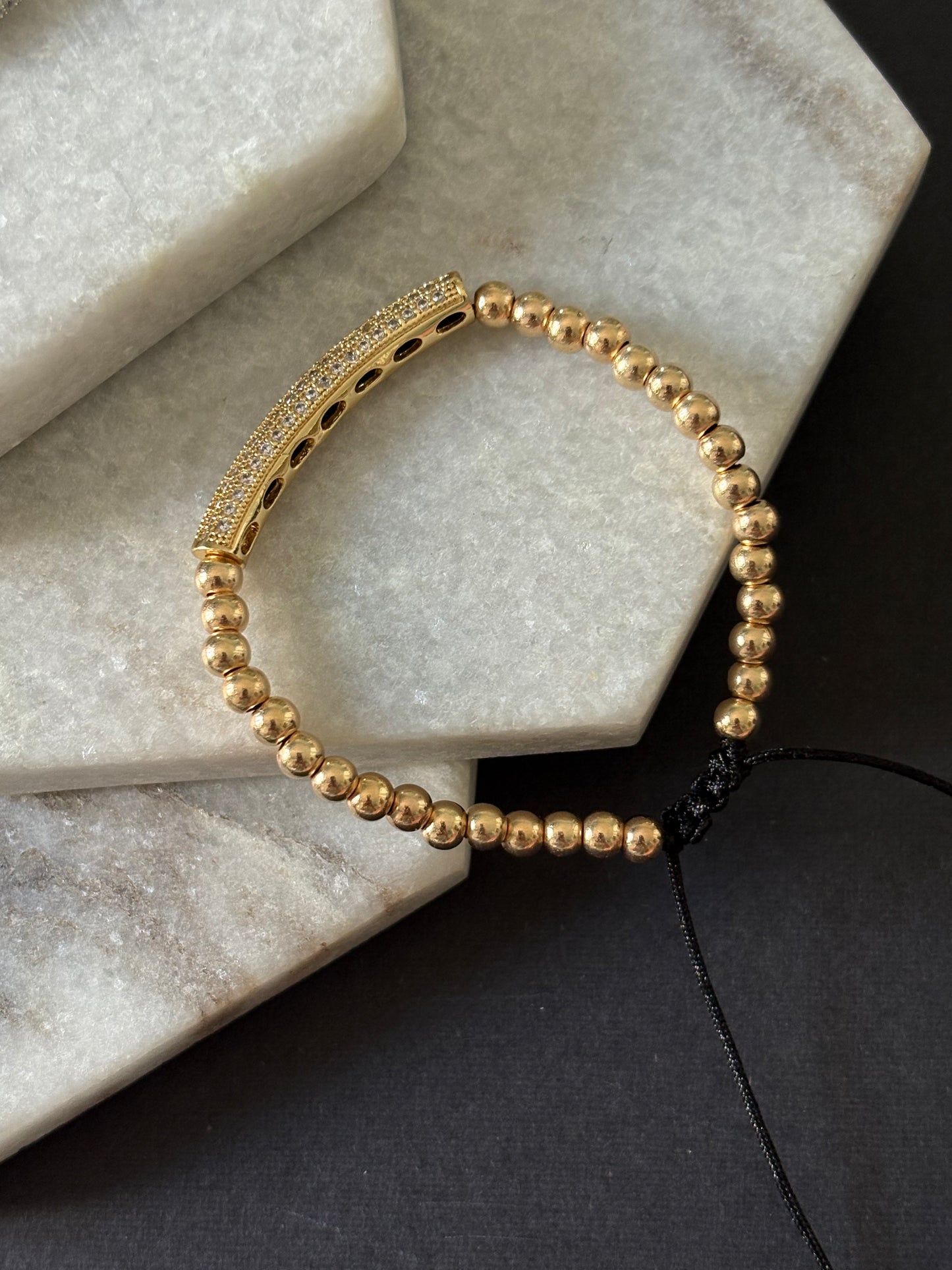 Adjustable Pavé Band Stainless Steel Bracelet