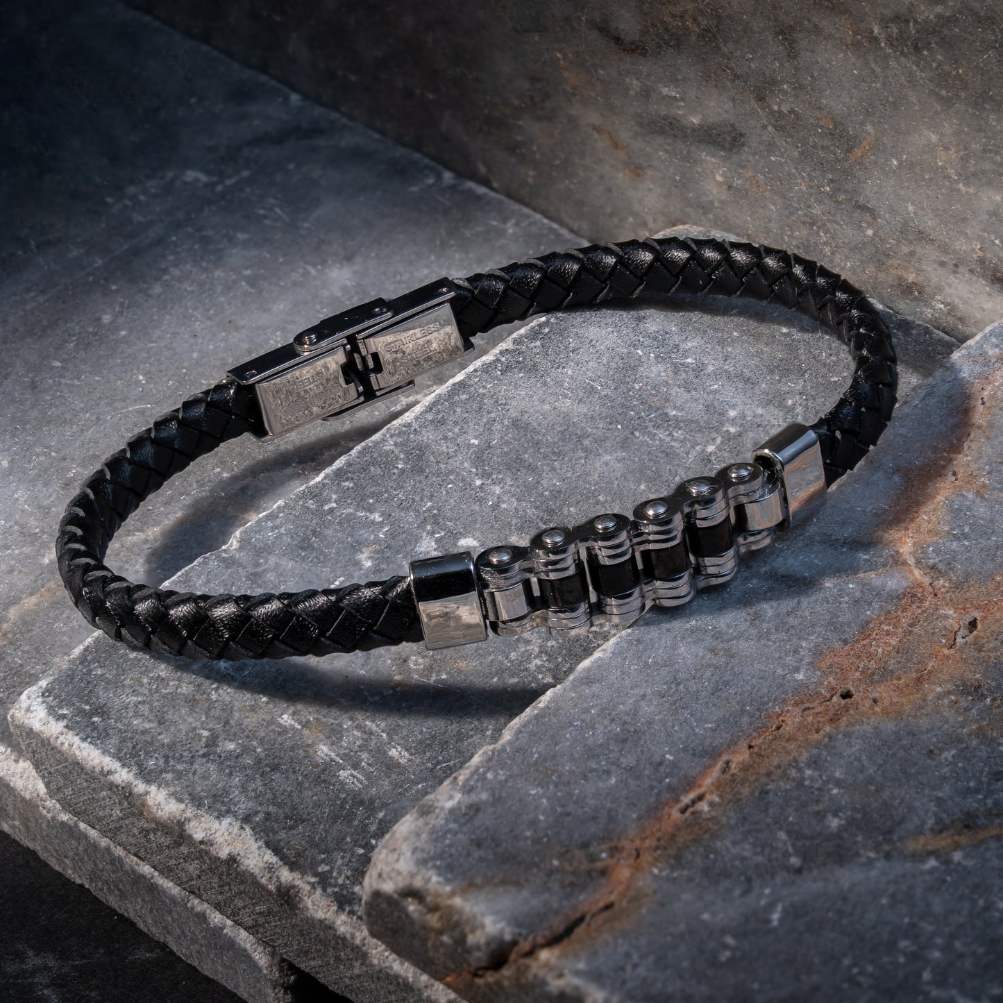 Braided Roller Leather Bracelet