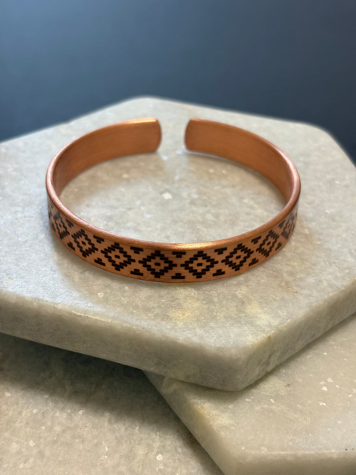 Aztec Copper Cuff Bracelet
