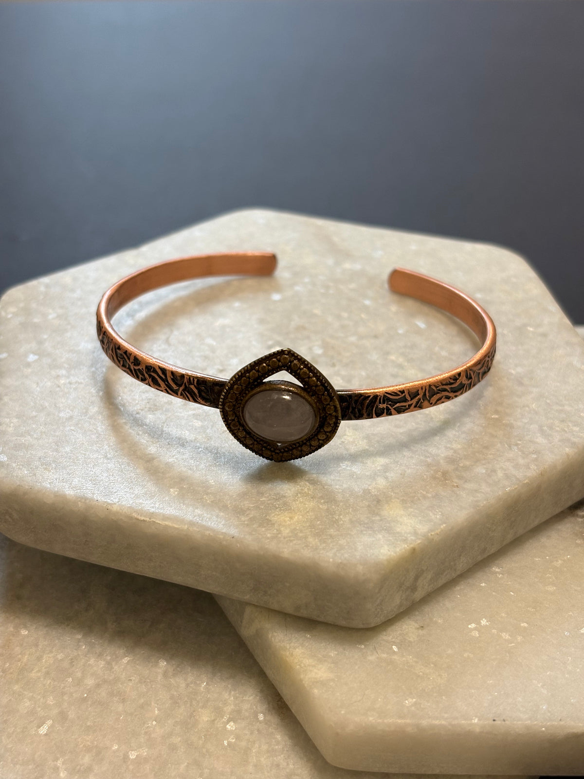 Quartz Copper Cuff Bracelet