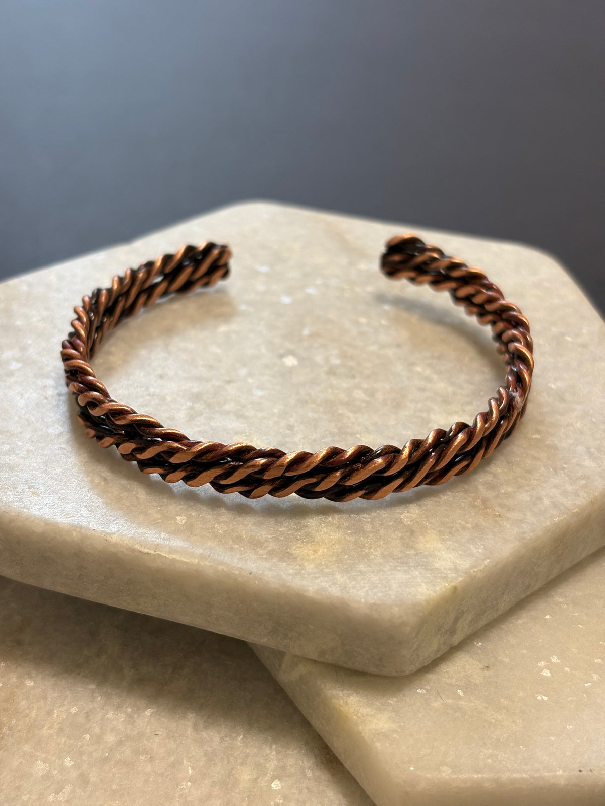 Double Twist Copper Cuff Bracelet