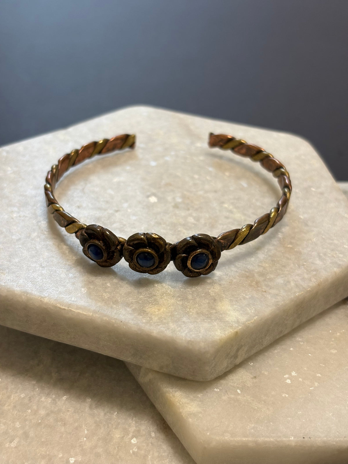 Floral Copper Cuff Bracelet
