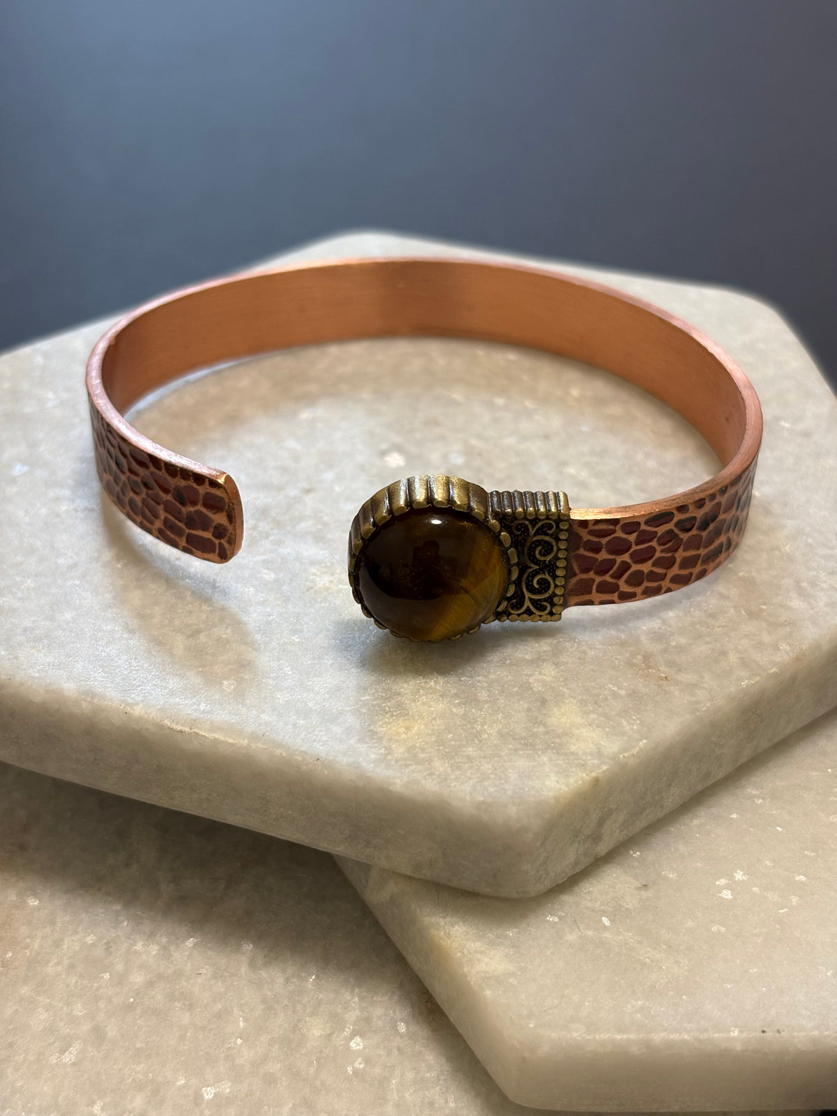 Tiger’s Eye Copper Cuff Bracelet