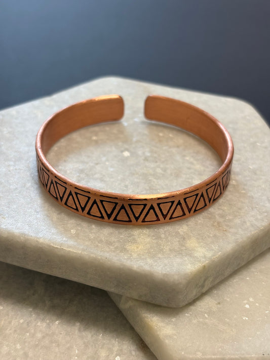 Geometric Copper Cuff Bracelet