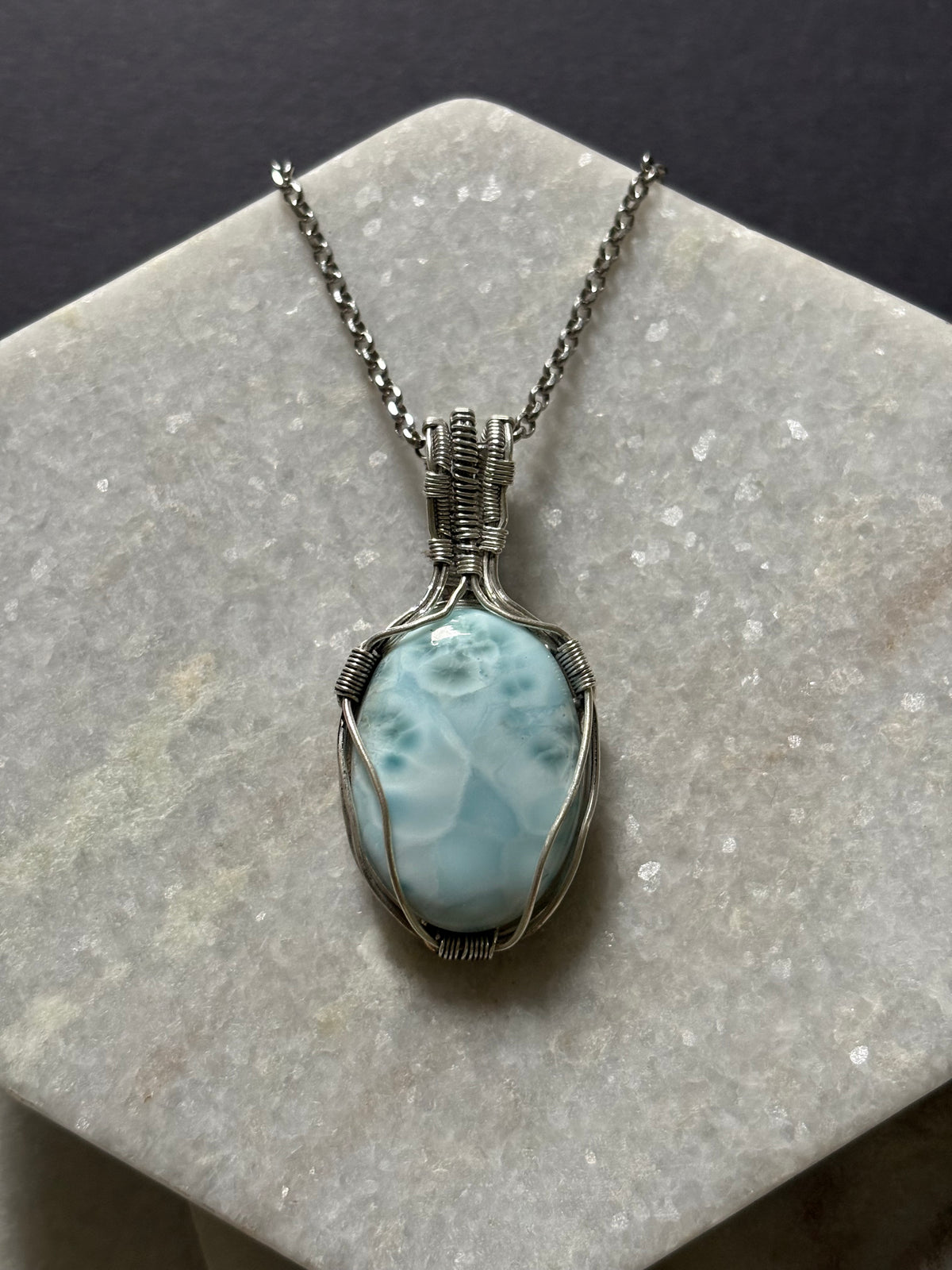 Larimar Wrapped Necklace