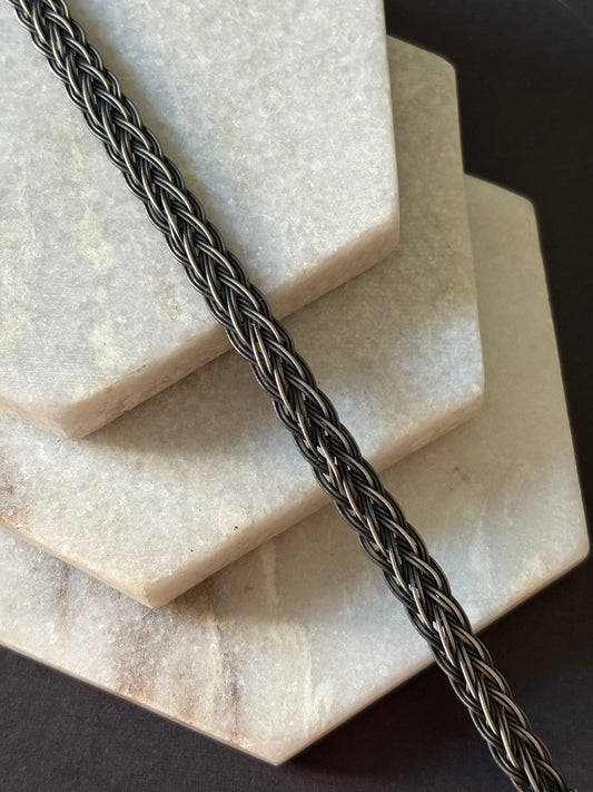 Plaited Silver Thread Bracelet