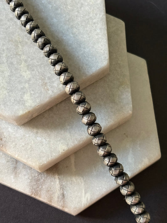 Beaded Silver Thread Bracelet