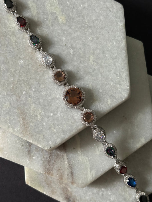 Round Tennis Mosaic Bracelet