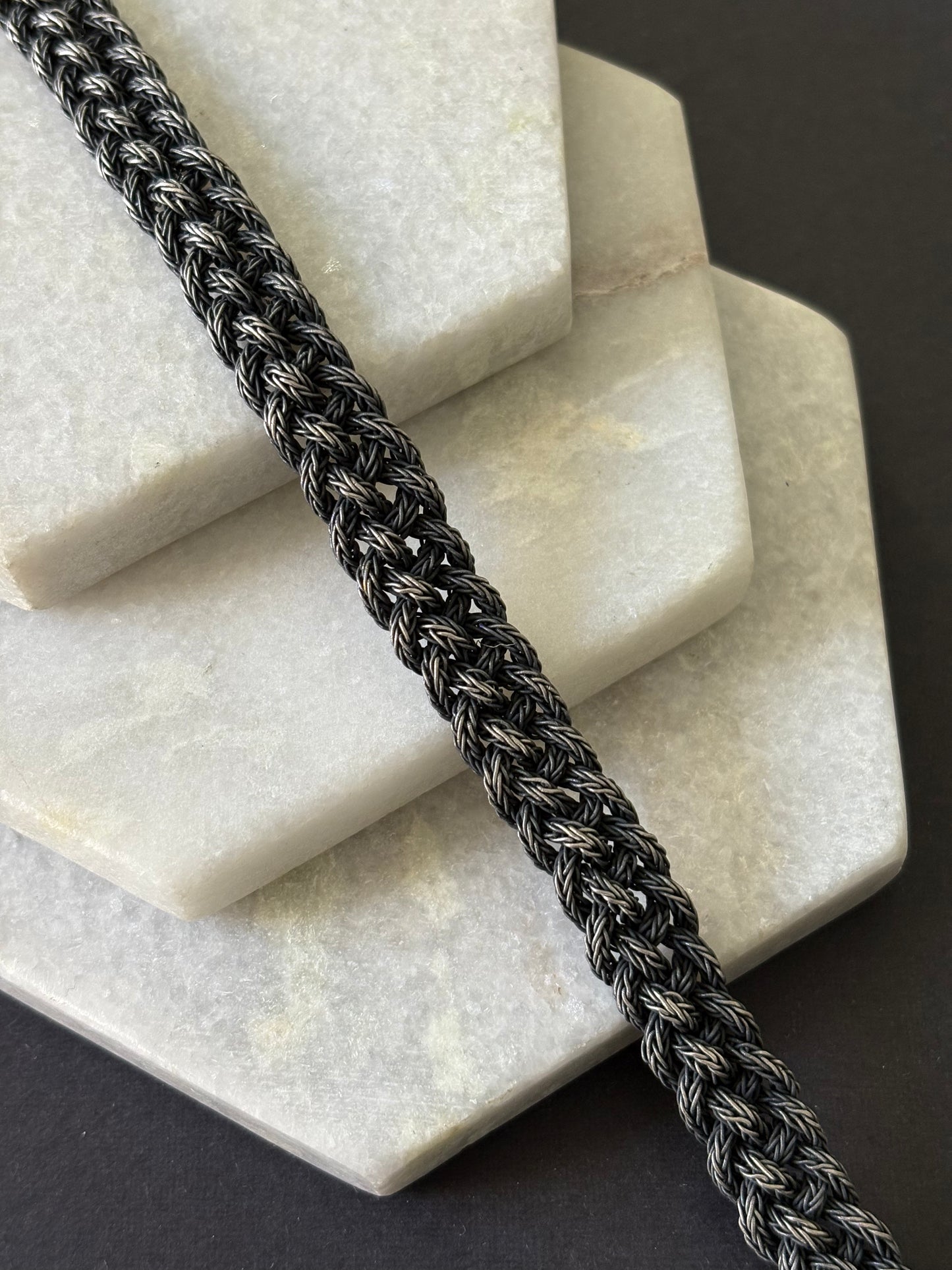Double Braid Silver Thread Bracelet