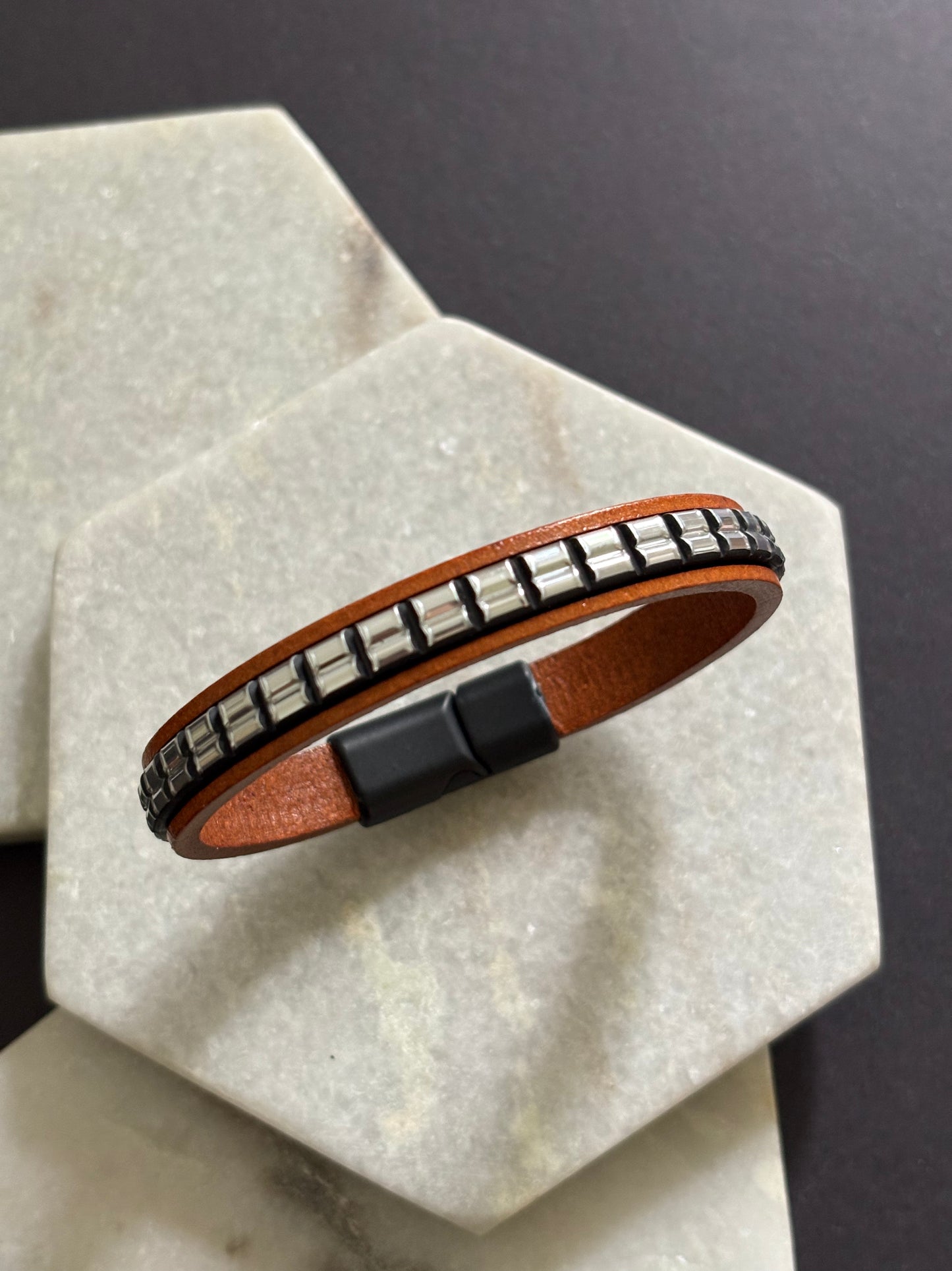 Mosaic Leather Bracelet