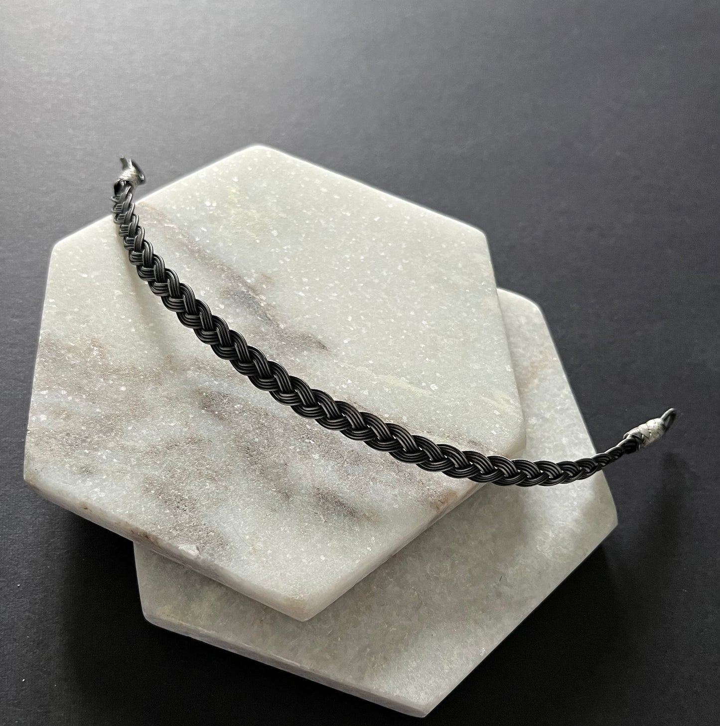 Herringbone Silver Thread Bracelet