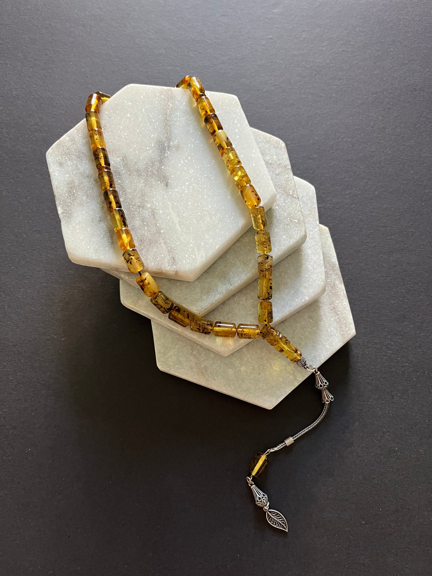 Baltic Amber & Silver Rosary