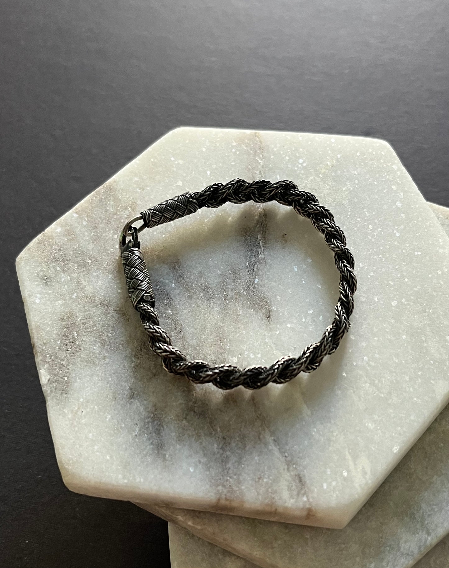 Braided Silver Thread Bracelet