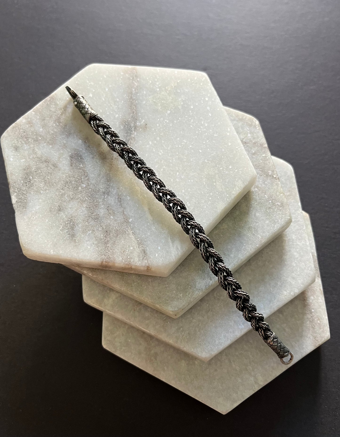 Braided Silver Thread Bracelet