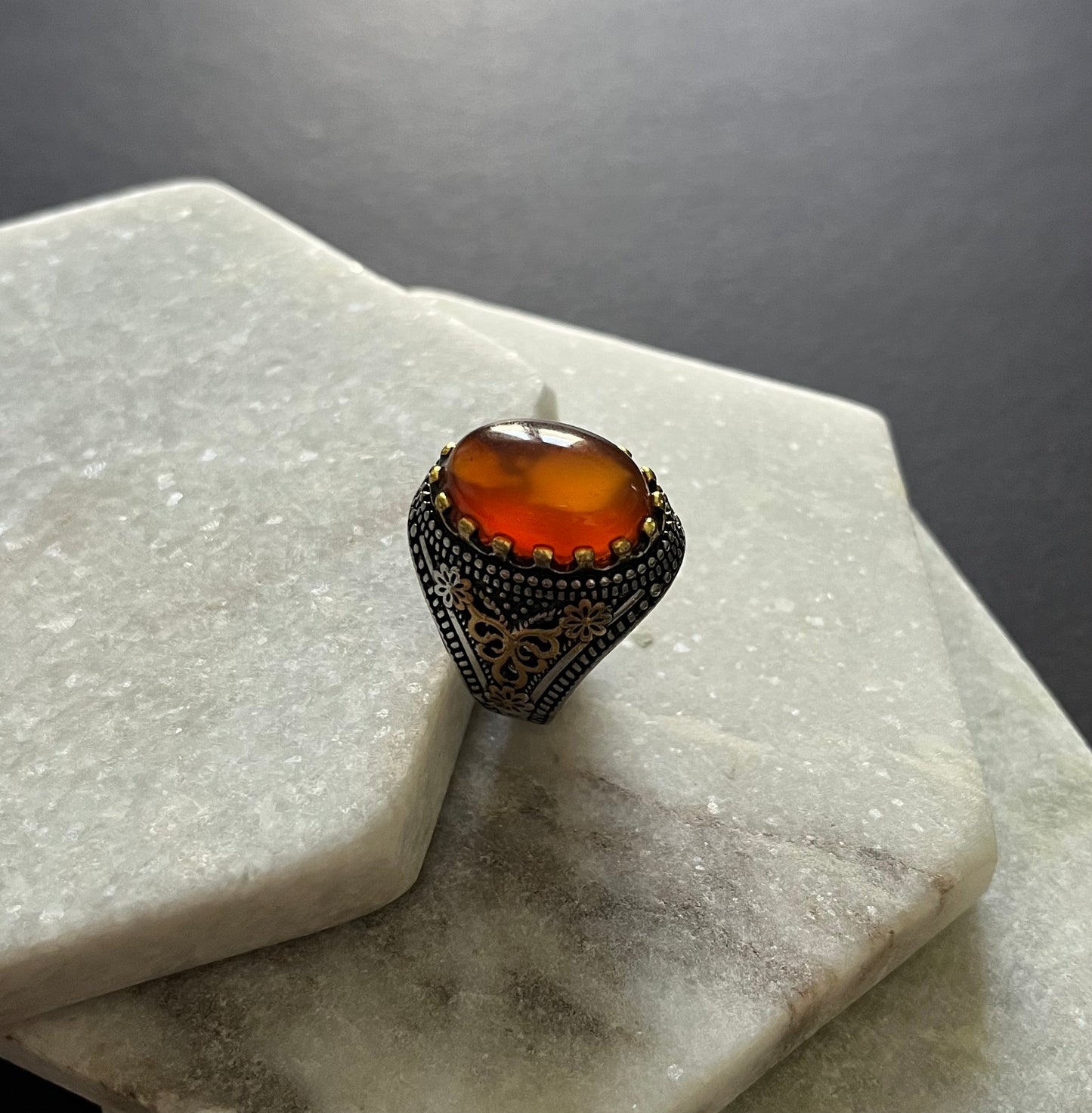 Timeless Agate Stainless Steel Ring