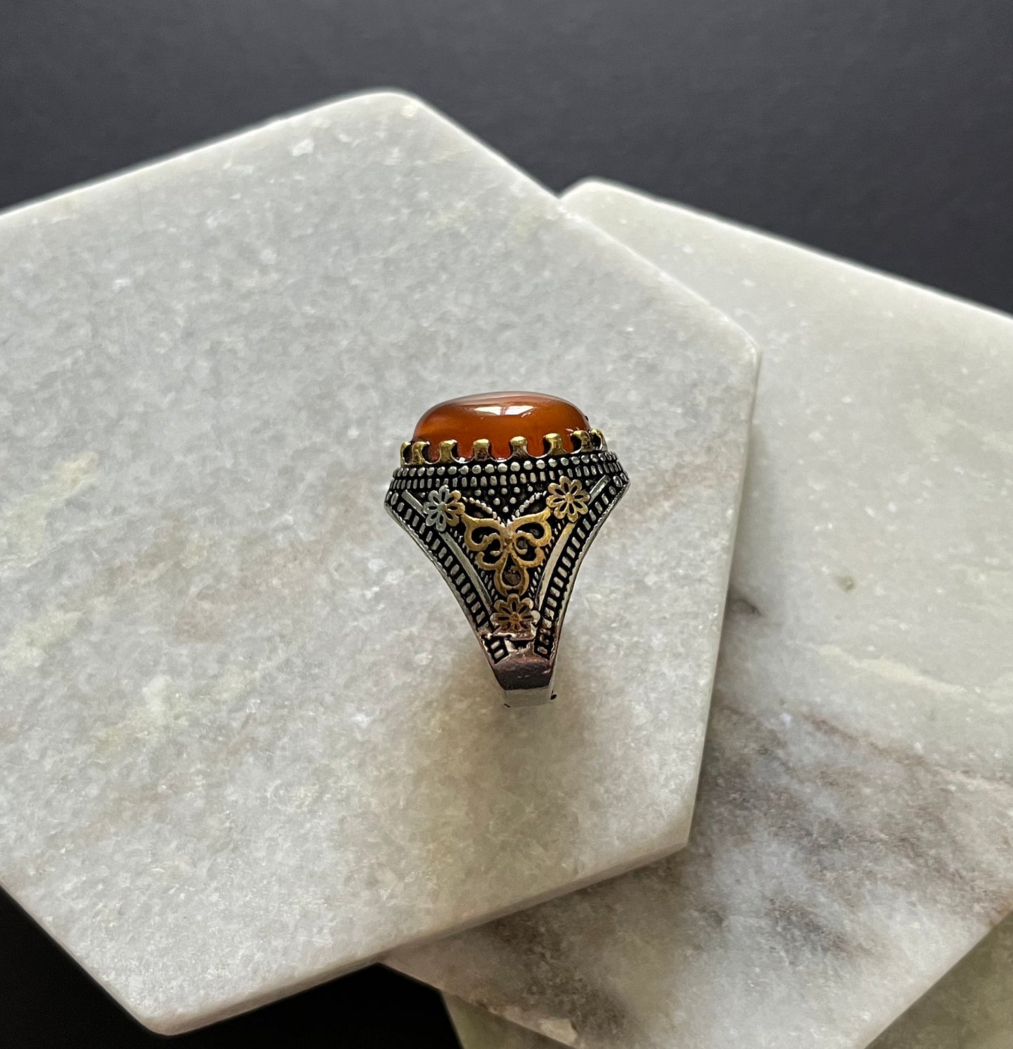 Timeless Agate Stainless Steel Ring