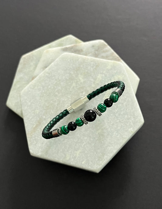 Malachite Leather Bracelet