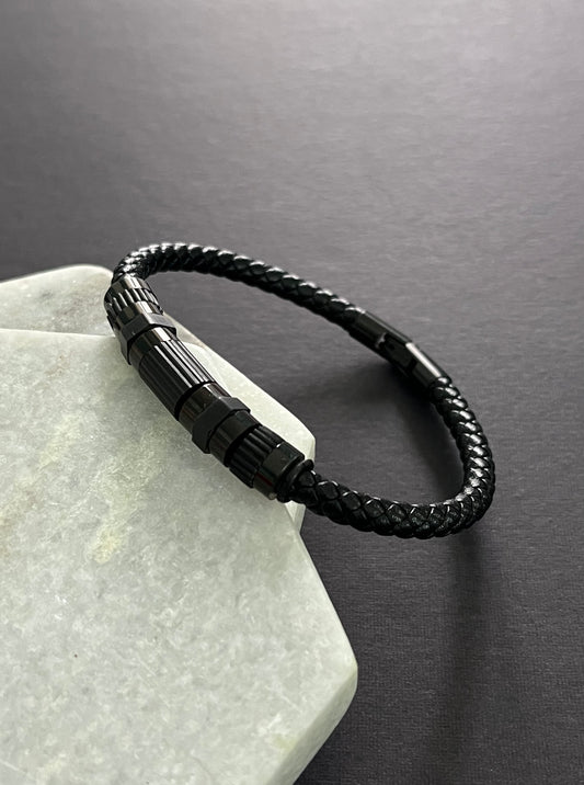 Tube Chrome Leather Bracelet