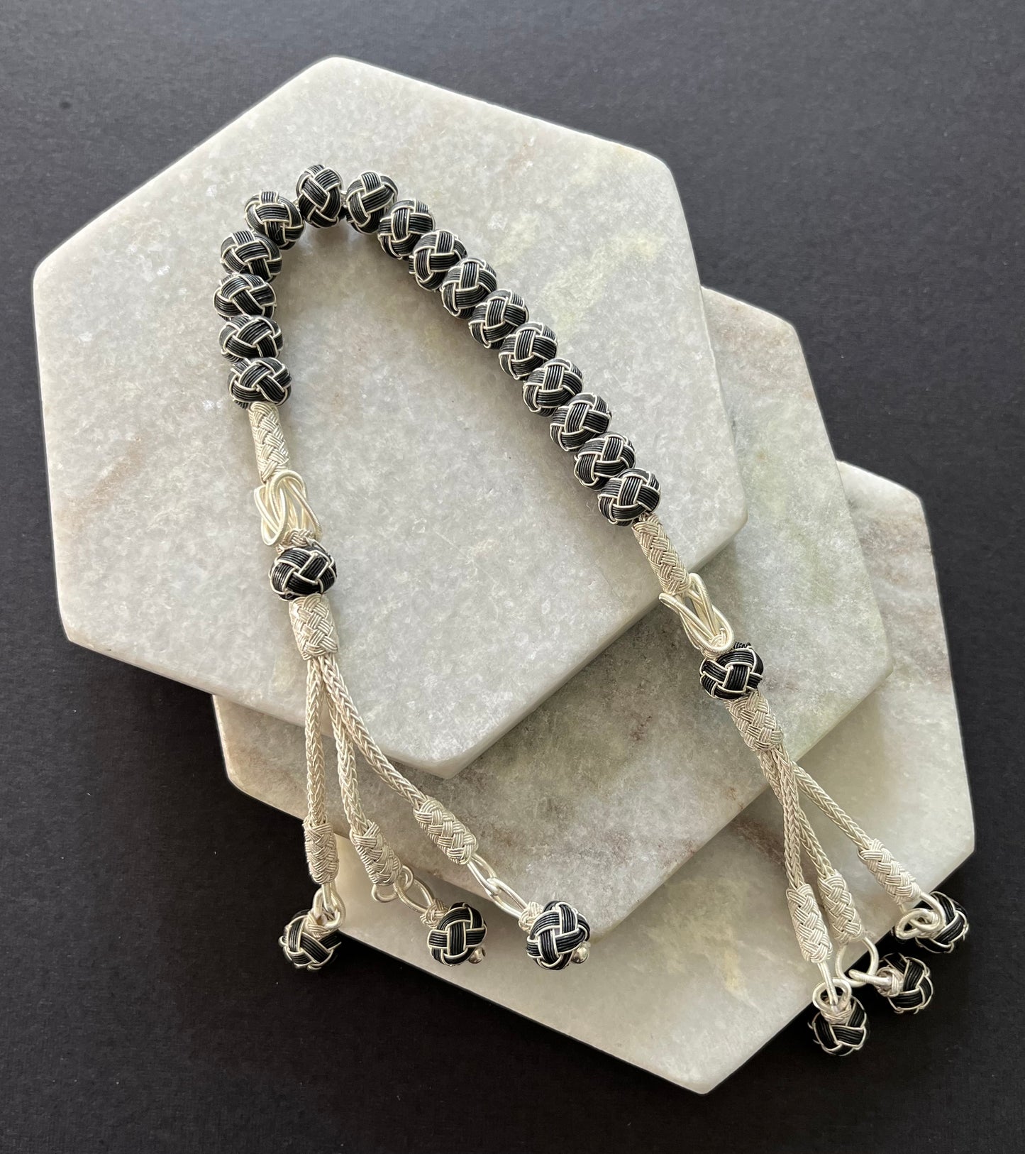 Zaza Mixed Silver Thread Rosary