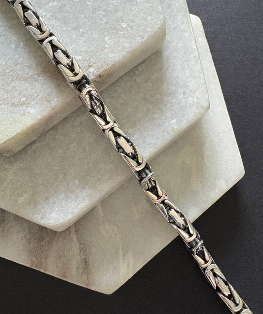 Large Rounded Byzantine Chain Bracelet