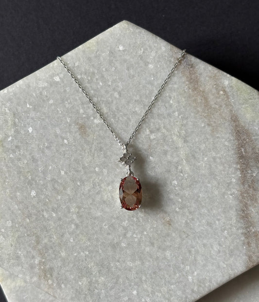 Oval Snowflake Necklace