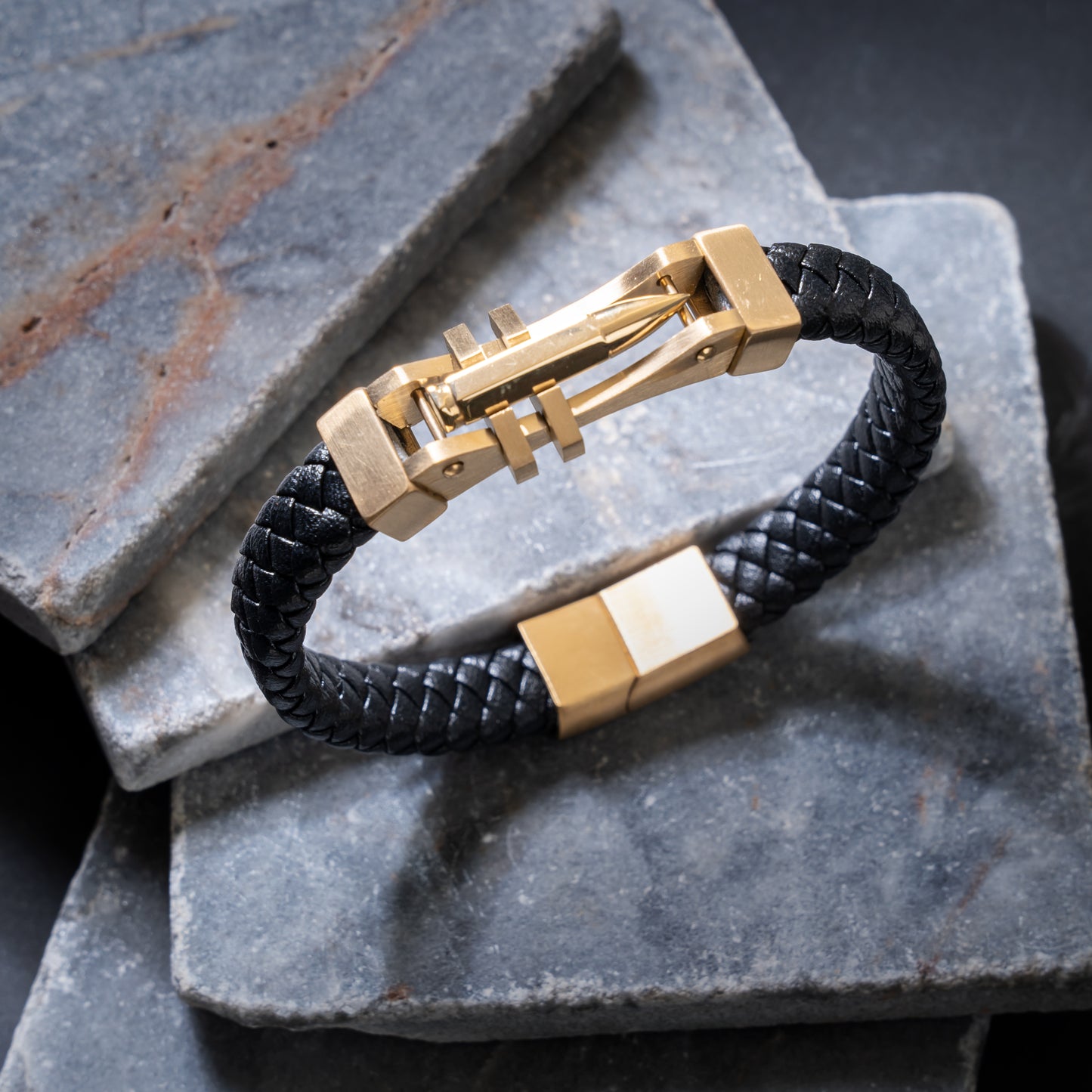 Bullet Leather Braided Bracelet